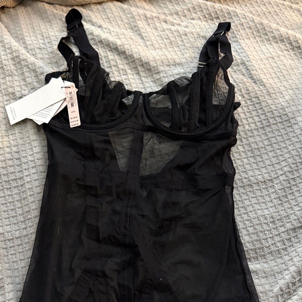 Bluebella Nordstrom Black Mesh Lingerie Set- 34DD 10 NWT - Picture 5 of 14